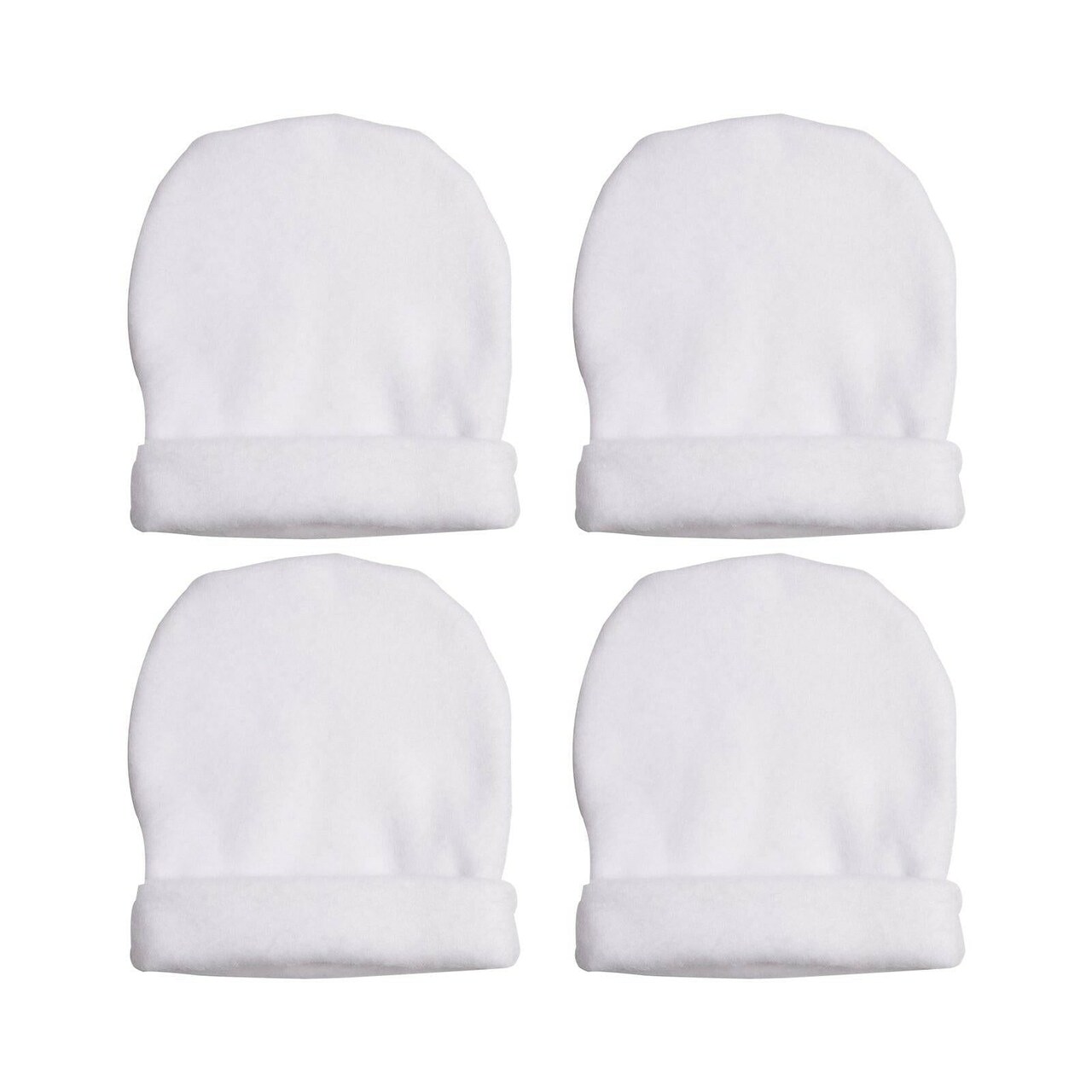 Craft Express 4 Pack Fleece Sublimation Baby Hats – Soft White Beanie Blanks